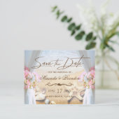 Tropische brauwbruinvissen sparen de datum aankondigingskaart (Staand voorkant)