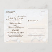 Tropische brauwbruinvissen sparen de datum aankondigingskaart (Achterkant)