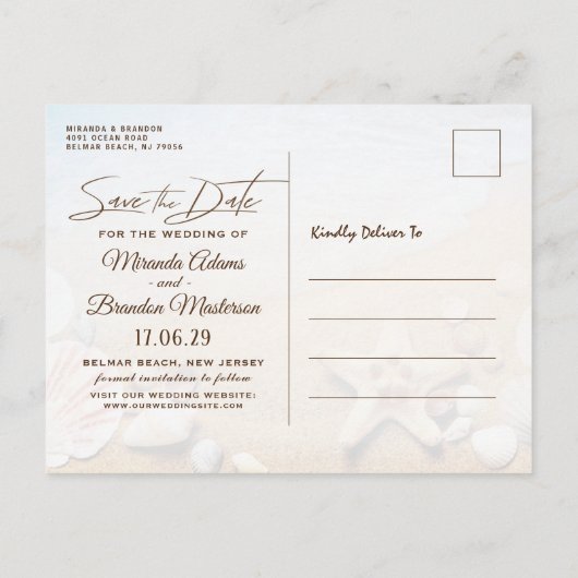 Tropische brauwbruinvissen sparen de datum aankondigingskaart (Achterkant)