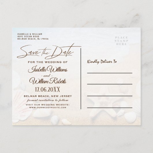 Tropische brauwbruinvissen sparen de datum aankondigingskaart (Achterkant)