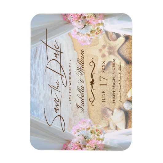 Tropische brauwbruinvissen sparen de datum magneet (Verticaal)