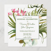 Tropische braze roze witte orchideeën kaart (Voorkant / Achterkant)