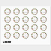 Tropische Breeze Wreath Wedding Envelope-zegels Ronde Sticker (Vel)