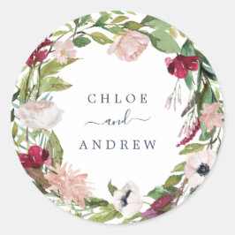 Tropische Breeze Wreath Wedding Envelope-zegels Ronde Sticker