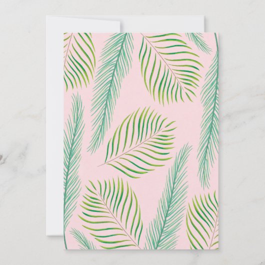 Tropische Bridal Shower Invitations in Roze & Gold Kaart (Achterkant)