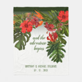 Tropische bries bloemenbruiloft knuffeldeken fleece deken (Voorkant)