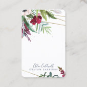 Tropische bries Geometric Earring Display Kaart Visitekaartje (Voorkant)