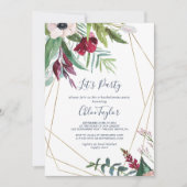 Tropische bries Geometric Let's Party Kaart (Voorkant)