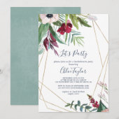 Tropische bries Geometric Let's Party Kaart (Voorkant / Achterkant)