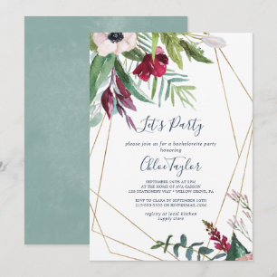 Tropische bries Geometric Let's Party Kaart