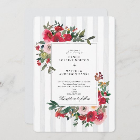 Tropische Bries Kleurrijke Trouw Uitnodiging (Voorkant / Achterkant)