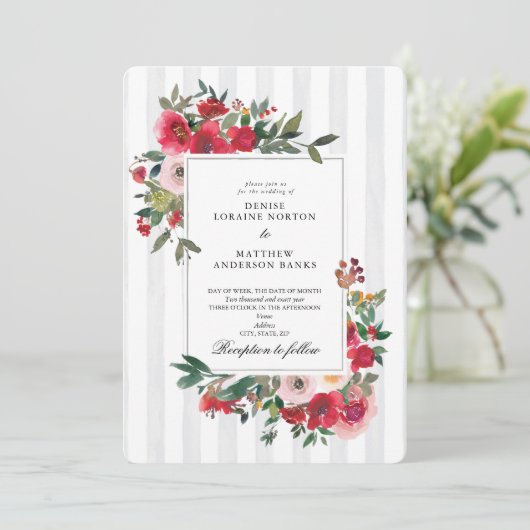 Tropische Bries Kleurrijke Trouw Uitnodiging (Staand voorkant)