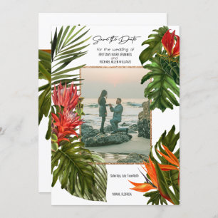 Tropische bries Lush Botanical foto Save the Date Kaart