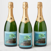 Tropische bries sparkling wijnetiket (Flessen)