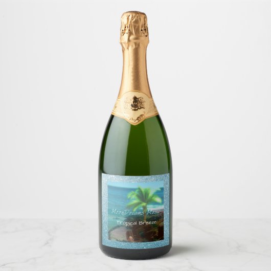 Tropische bries sparkling wijnetiket (Voorkant)