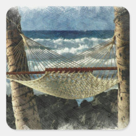 Tropische bries vierkante sticker