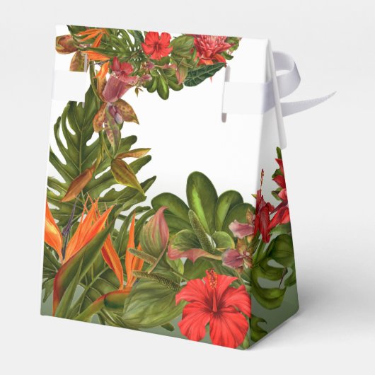 Tropische bries weelderig bloemig Roos gouden brui Bedankdoosjes (Achterkant)