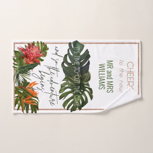 Tropische bries weelderige bloemen snijden de brui handdoek (Handdoek)