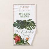 Tropische bries weelderige bloemen snijden de brui handdoek (Handdoek)