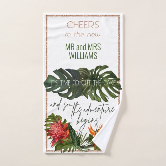 Tropische bries weelderige bloemen snijden de brui handdoek (Handdoek)