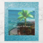 Tropische bries wijn etiket (Enkel label)