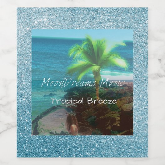 Tropische bries wijn etiket (Enkel label)