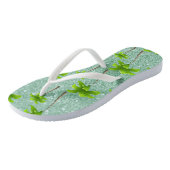 Tropische bries Zacht-groene palmbomen Teenslippers (Schuin)