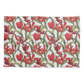 Tropische briesachtergrond met rode tulpen kussensloop (Achterkant)