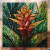 Tropische bromelia gebrandschilderde glaskunst raamsticker (Vel 2)
