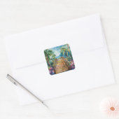 Tropische Brug Vierkante Sticker (Envelop)