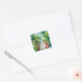 Tropische Brug Vierkante Sticker (Envelop)
