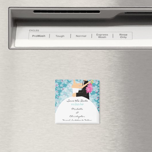 Tropische bruid & bruidegom sparen de datummagneet magneet (Insitu (Vaatwasser))