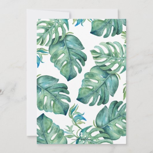 Tropische Bruids Douche Uitnodigingen Printen (Achterkant)