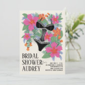 Tropische bruids lingerie douche uitnodiging (Staand voorkant)