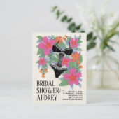 Tropische Bruids Ondergoed Bruiloft Feest Uitnodig Briefkaart (Staand voorkant)