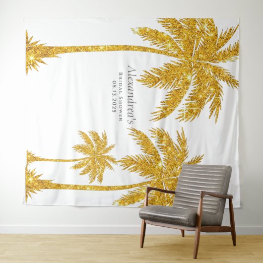 Tropische Bruidsbruiloft Wandkleed (In Situ (horizontaal))