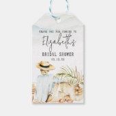 Tropische Bruidsdouche aan het Strand Cadeaulabel (Voorkant)