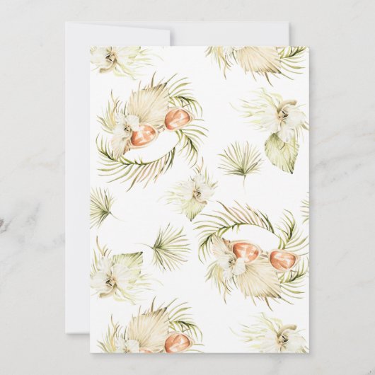 Tropische Bruidsdouche Uitnodiging Strand (Achterkant)