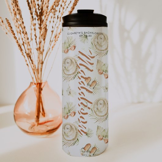 Tropische Bruidsstam | Huwelijk Monogram Thermosbeker