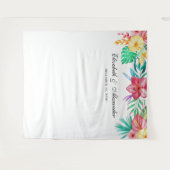 Tropische bruiloft achtergrond. Exotische achtergr Wandkleed (Voorkant (horizontaal))