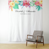 Tropische bruiloft achtergrond. Exotische achtergr Wandkleed (In situ)