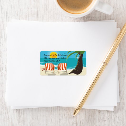 Tropische bruiloft adreslabel etiket (Insitu)