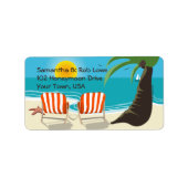 Tropische bruiloft adreslabel etiket (Voorkant)