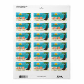 Tropische bruiloft adreslabel etiket (Full Sheet)