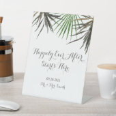 Tropische bruiloft afsturen voetteken reclamebord met voetstuk (Insitu)