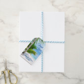 Tropische bruiloft Beach scene bedankt cadeautje K Cadeaulabel (Met Touw)