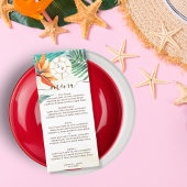 Tropische bruiloft bestemming Gold Compass Menu