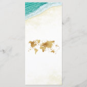 Tropische bruiloft bestemming Gold Compass Menu (Achterkant)