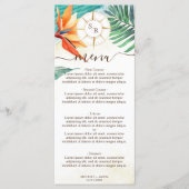 Tropische bruiloft bestemming Gold Compass Menu (Voorkant)