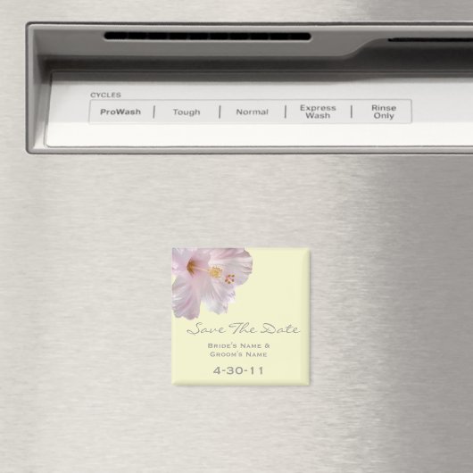 Tropische bruiloft Bewaar de datum - Hibiscus Magneet (Insitu (Vaatwasser))